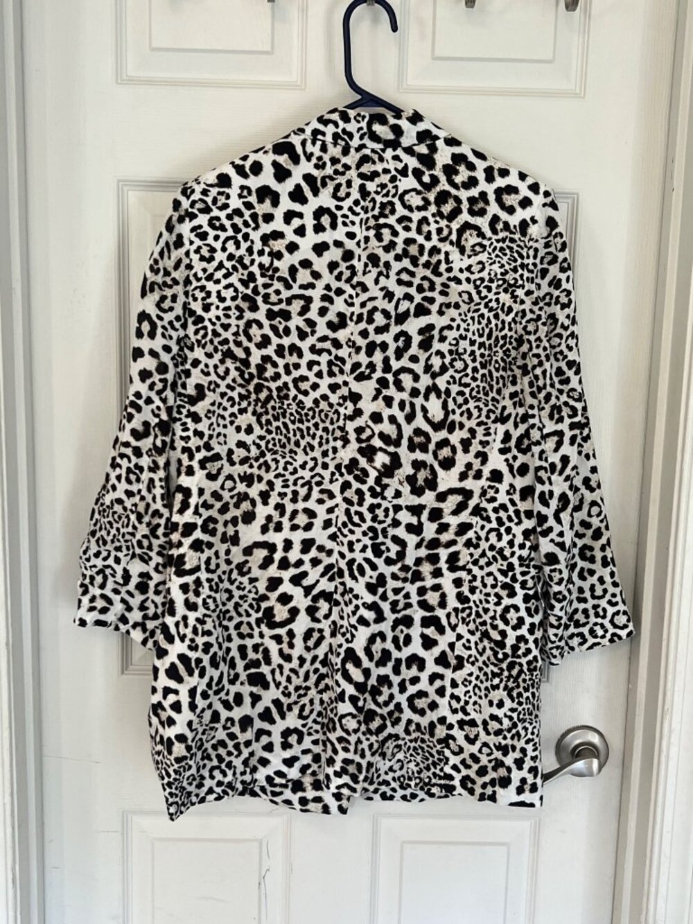 Chico's Animal Print Open Blazer Jacket Cheetah Office Professional Casual 1 Med - Picture 5 of 6